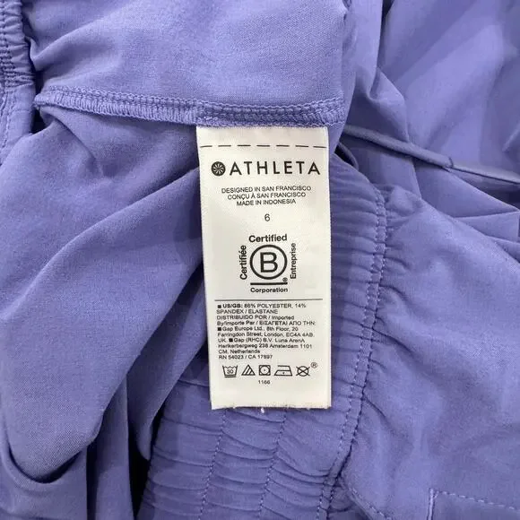 Athleta Arrival Cropped Pants Purple Women's 6 Athleisure Minimalist Travel - Picture 12 of 16